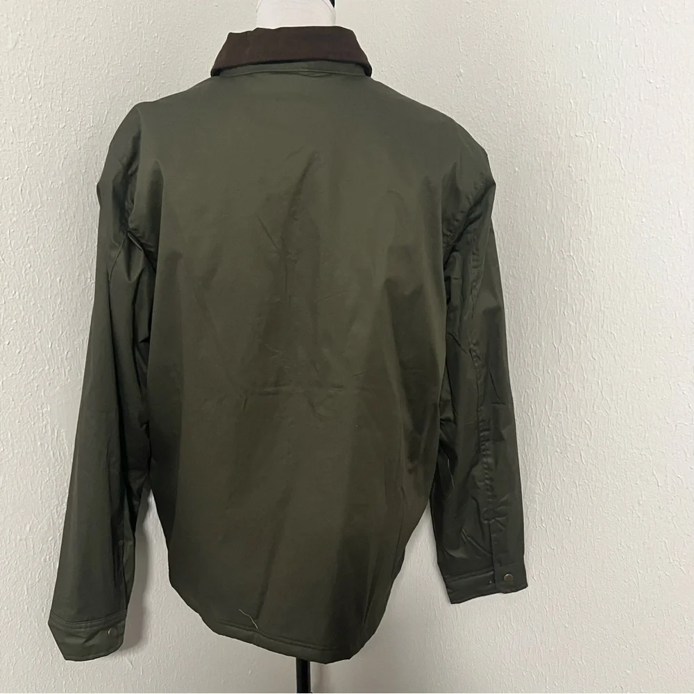 Old Navy Men’ Size Large Water-Resistant Cotton-Twill Barn Coat Olive Brown NWT